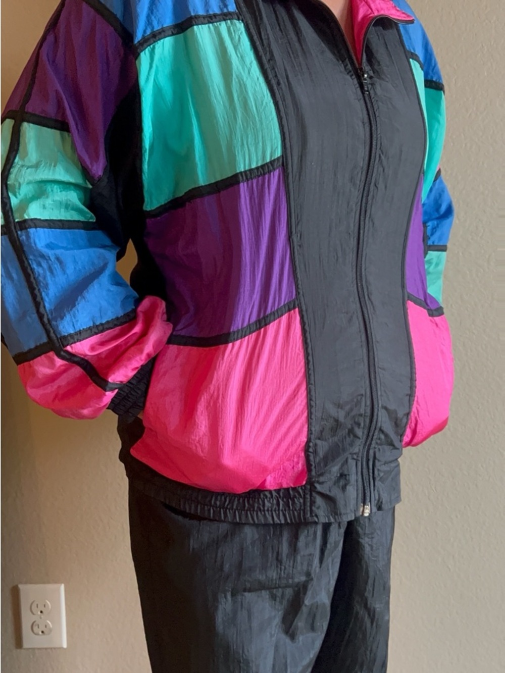 Rare Vintage Bocoo Multicolor 80’s Medium Sweatsuit / Tracksuit / Windbreaker